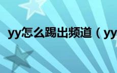 yy怎么踢出频道（yy怎么解散自己的频道）