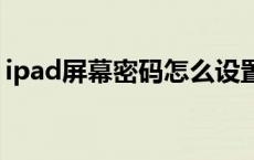 ipad屏幕密码怎么设置（屏幕密码怎么设置）