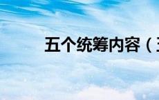 五个统筹内容（五个统筹是什么）