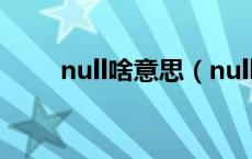 null啥意思（null中文是什么意思）