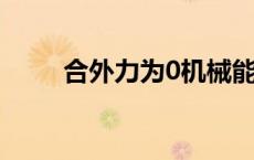 合外力为0机械能守恒吗（合外力）
