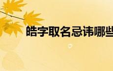 皓字取名忌讳哪些生肖（皓字取名）