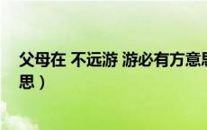 父母在 不远游 游必有方意思（父母在不远游游必有方的意思）