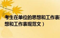 考生在单位的思想和工作表现盖单位公章（考生在单位的思想和工作表现范文）