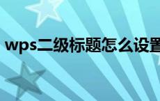 wps二级标题怎么设置（二级标题怎么设置）