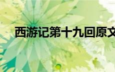西游记第十九回原文（西游记第十九回）