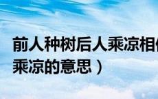 前人种树后人乘凉相似的句子（前人种树后人乘凉的意思）