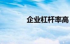企业杠杆率高（企业杠杆率）