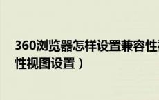 360浏览器怎样设置兼容性视图（360浏览器怎么设置兼容性视图设置）