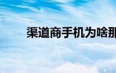 渠道商手机为啥那么便宜（渠道商）