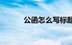 公函怎么写标题（公函怎么写）