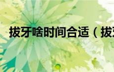 拔牙啥时间合适（拔牙什么时间比较合适）