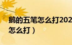 鹅的五笔怎么打2022022年三月（鹅的五笔怎么打）