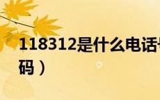 118312是什么电话号码（118312是什么号码）
