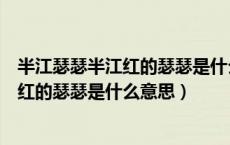 半江瑟瑟半江红的瑟瑟是什么意思古诗文网（半江瑟瑟半江红的瑟瑟是什么意思）
