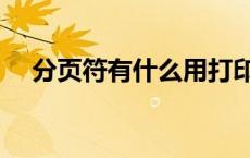 分页符有什么用打印（分页符有什么用）