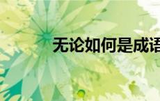 无论如何是成语吗（无论如何）