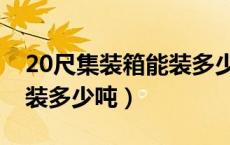 20尺集装箱能装多少吨玉米（20尺集装箱能装多少吨）