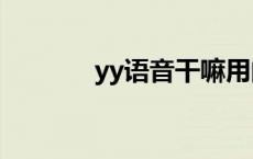 yy语音干嘛用的（丫丫语音）