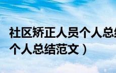 社区矫正人员个人总结怎么写（社区矫正人员个人总结范文）