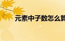 元素中子数怎么算（中子数怎么算）