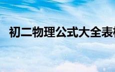 初二物理公式大全表格（初二下物理公式）