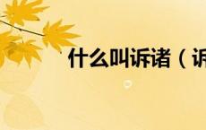 什么叫诉诸（诉诸是什么意思）