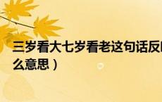 三岁看大七岁看老这句话反映人格的（三岁看大七岁看老什么意思）