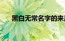 黑白无常名字的来历（黑白无常名字）