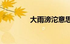 大雨滂沱意思（大雨滂沱）