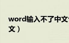 word输入不了中文句号（word输入不了中文）