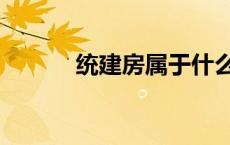 统建房属于什么性质（统建房）