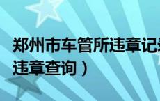 郑州市车管所违章记录查询（郑州网上车管所违章查询）