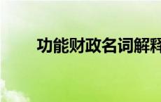 功能财政名词解释（财政名词解释）