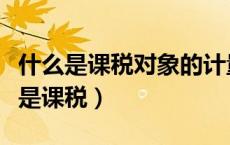 什么是课税对象的计量单位和征收标准（什么是课税）