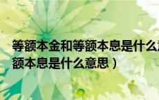 等额本金和等额本息是什么意思有什么区别（等额本金和等额本息是什么意思）