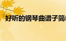 好听的钢琴曲谱子简单（好听的钢琴曲谱）
