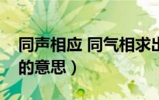 同声相应 同气相求出自（同声相应同气相求的意思）