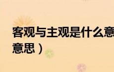 客观与主观是什么意思?（客观和主观是什么意思）