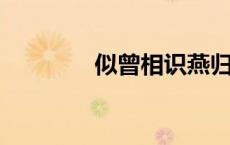 似曾相识燕归来的上一句是