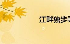 江畔独步寻花的意思