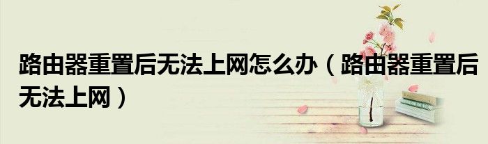 路由器重新设置步骤（路由器重新设置为什么会没网）